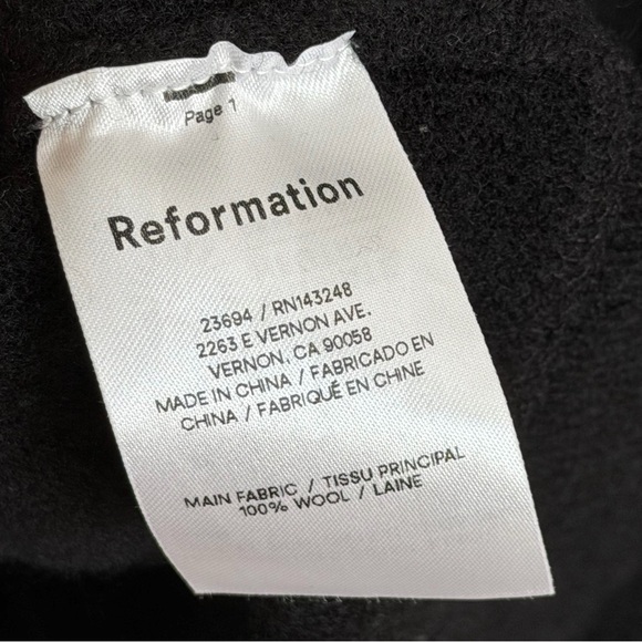 Reformation Mixed Emotion Intarsia Sweater Size XS Black 100% Wool - Picture 5 of 9